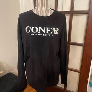 Next Level Apparel Black Long Sleeve "GONER" Graphic Tee